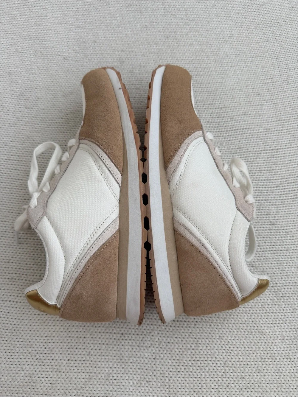 J Crew Cream/Tan Suede Sneakers Size 9